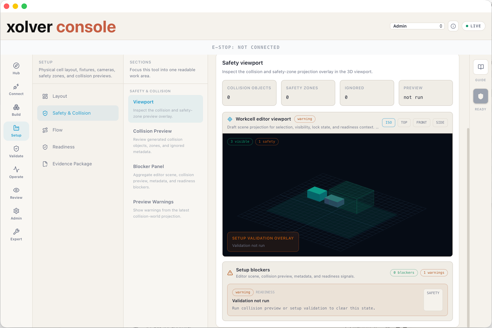 Xolver Console interface for physical AI governance